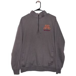 Minnesota Gophers Half Zip Grey Sweatshirt Large